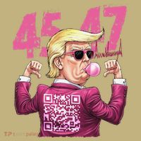Funny Trump 45 47 Bubble Pin.K Qr Dancing Code Button