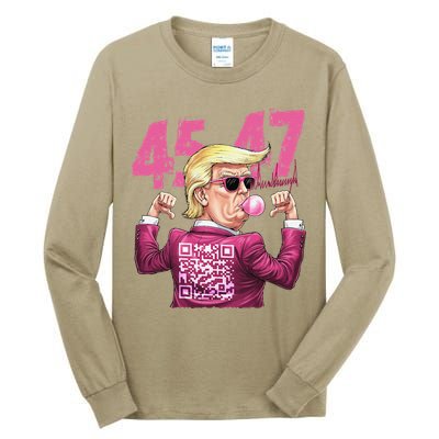 Funny Trump 45 47 Bubble Pin.K Qr Dancing Code Tall Long Sleeve T-Shirt