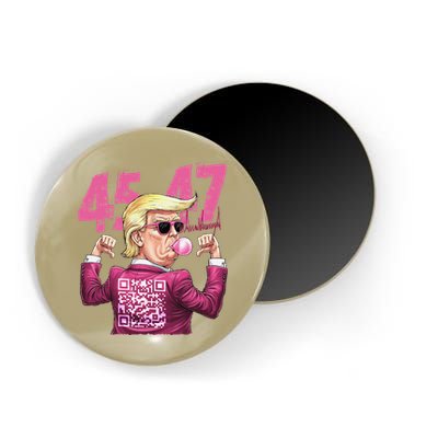 Funny Trump 45 47 Bubble Pin.K Qr Dancing Code Magnet