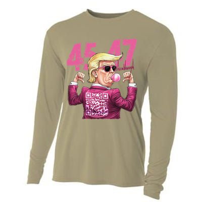 Funny Trump 45 47 Bubble Pin.K Qr Dancing Code Cooling Performance Long Sleeve Crew