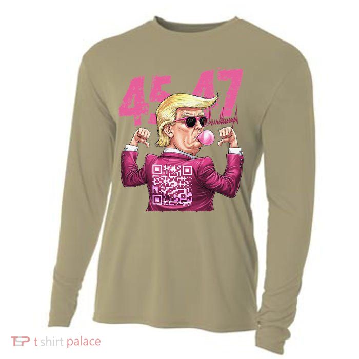 Funny Trump 45 47 Bubble Pin.K Qr Dancing Code Cooling Performance Long Sleeve Crew