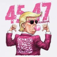 Funny Trump 45 47 Bubble Pin.K Qr Dancing Code Garment-Dyed Sweatshirt