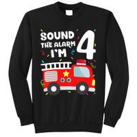 Fire Truck 4th Birthday Firefighter 4 Year Old Sweatshirt