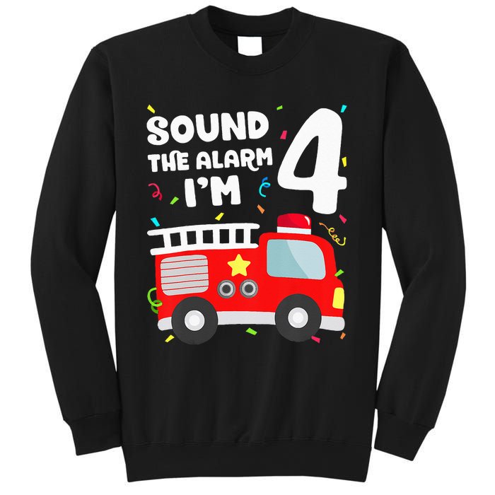 Fire Truck 4th Birthday Firefighter 4 Year Old Sweatshirt