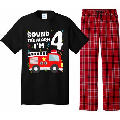 Fire Truck 4th Birthday Firefighter 4 Year Old Pajama Set