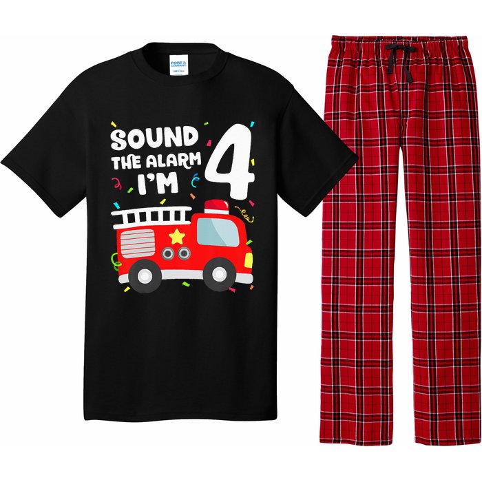 Fire Truck 4th Birthday Firefighter 4 Year Old Pajama Set