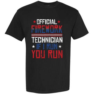 Firework Technician 4th Of July Funny USA Pyro Technician Garment-Dyed Heavyweight T-Shirt