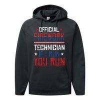 Firework Technician 4th Of July Funny USA Pyro Technician Performance Fleece Hoodie