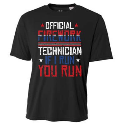 Firework Technician 4th Of July Funny USA Pyro Technician Cooling Performance Crew T-Shirt