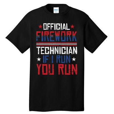 Firework Technician 4th Of July Funny USA Pyro Technician Tall T-Shirt