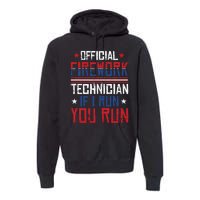 Firework Technician 4th Of July Funny USA Pyro Technician Premium Hoodie