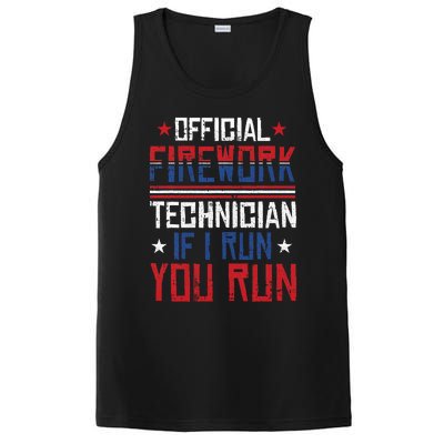 Firework Technician 4th Of July Funny USA Pyro Technician PosiCharge Competitor Tank