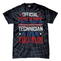 Firework Technician 4th Of July Funny USA Pyro Technician Tie-Dye T-Shirt