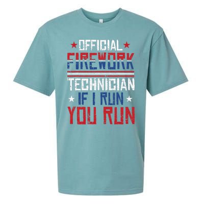 Firework Technician 4th Of July Funny USA Pyro Technician Sueded Cloud Jersey T-Shirt