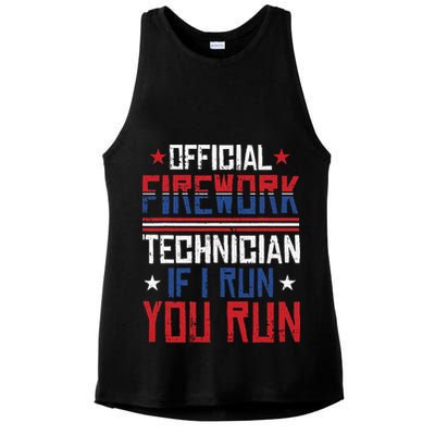 Firework Technician 4th Of July Funny USA Pyrotechnician Ladies PosiCharge Tri-Blend Wicking Tank