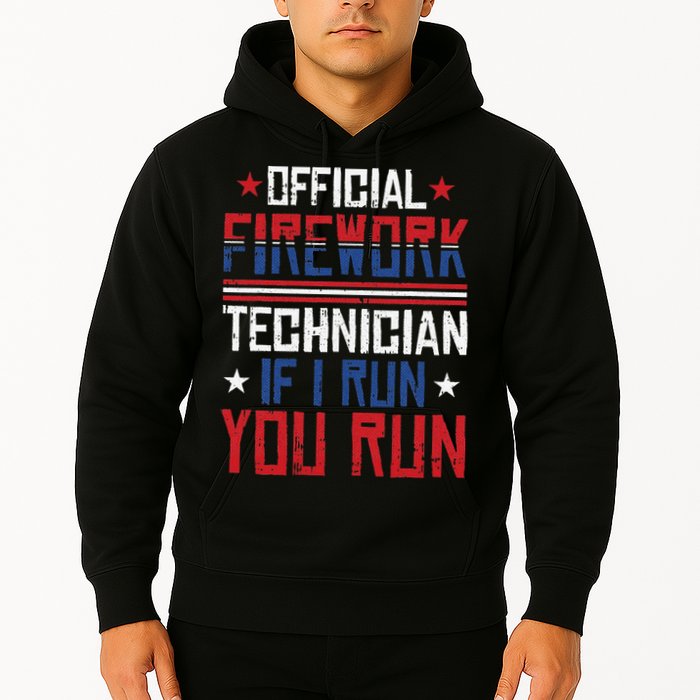 Firework Technician 4th Of July Funny USA Pyrotechnician Hoodie