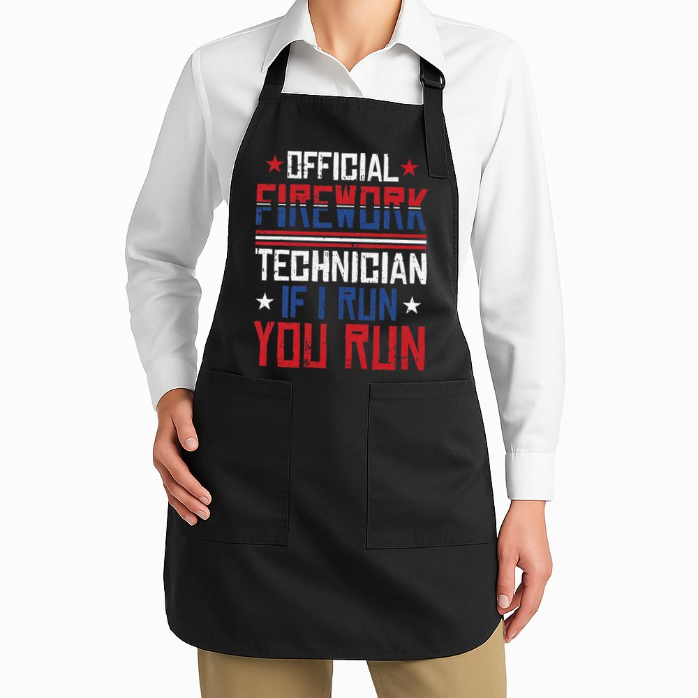 Firework Technician 4th Of July Funny USA Pyrotechnician Apron