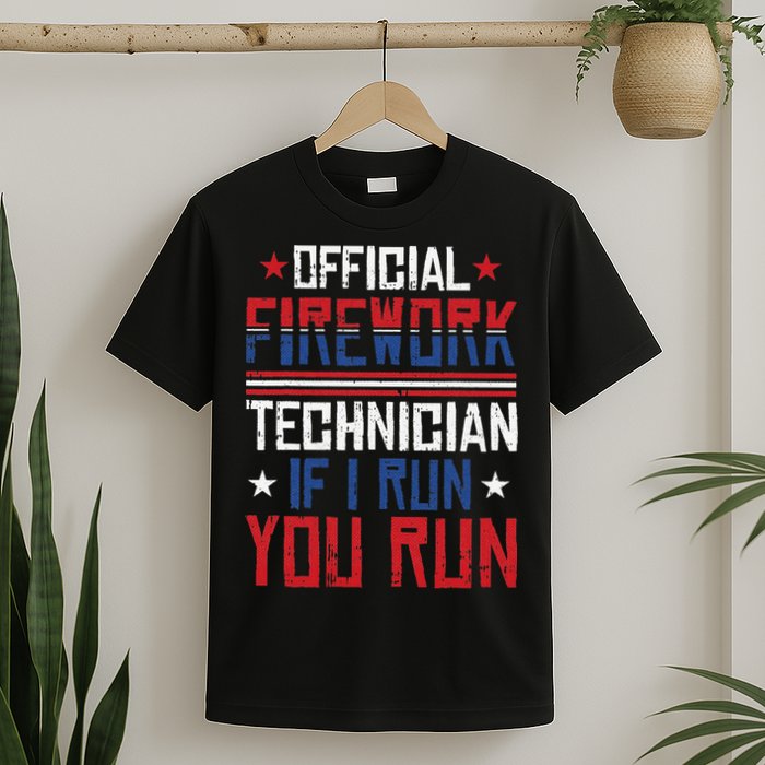 Firework Technician 4th Of July Funny USA Pyrotechnician T-Shirt