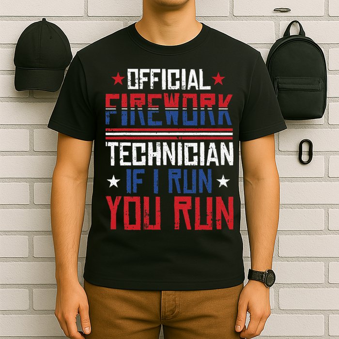 Firework Technician 4th Of July Funny USA Pyrotechnician T-Shirt
