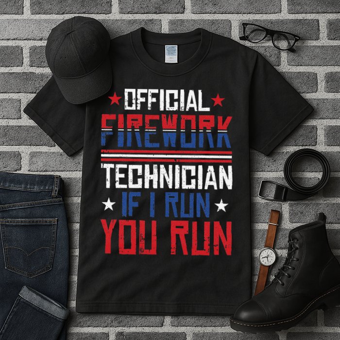 Firework Technician 4th Of July Funny USA Pyrotechnician Tall T-Shirt