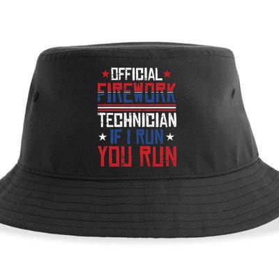 Firework Technician 4th Of July Funny USA Pyrotechnician Sustainable Bucket Hat