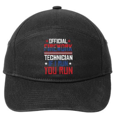 Firework Technician 4th Of July Funny USA Pyrotechnician 7-Panel Snapback Hat