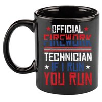 Firework Technician 4th Of July Funny USA Pyrotechnician 11oz C Handle Ceramic Mug