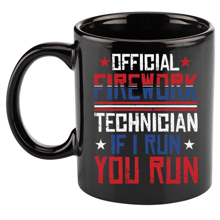 Firework Technician 4th Of July Funny USA Pyrotechnician 11oz C Handle Ceramic Mug
