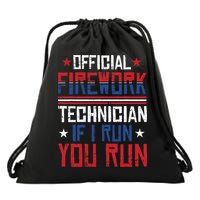 Firework Technician 4th Of July Funny USA Pyrotechnician Drawstring Bag