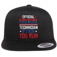 Firework Technician 4th Of July Funny USA Pyrotechnician Flatbill Hat