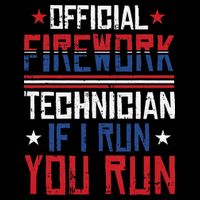 Firework Technician 4th Of July Funny USA Pyrotechnician Flatbill Hat