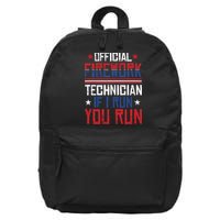 Firework Technician 4th Of July Funny USA Pyrotechnician 16 in Basic Backpack