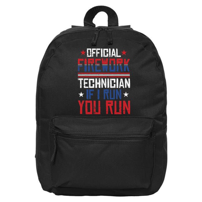 Firework Technician 4th Of July Funny USA Pyrotechnician 16 in Basic Backpack