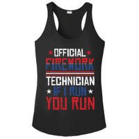 Firework Technician 4th Of July Funny USA Pyrotechnician Ladies PosiCharge Competitor Racerback Tank