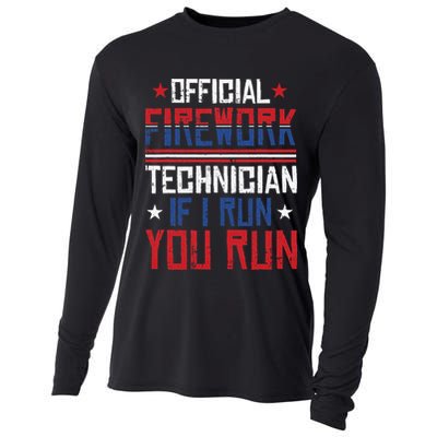 Firework Technician 4th Of July Funny USA Pyrotechnician Cooling Performance Long Sleeve Crew