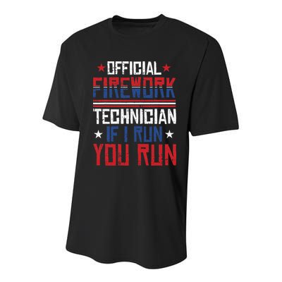 Firework Technician 4th Of July Funny USA Pyrotechnician Youth Performance Sprint T-Shirt