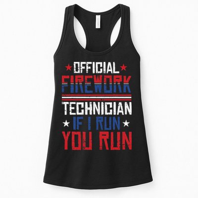 Firework Technician 4th Of July Funny USA Pyrotechnician Womens Tank Top