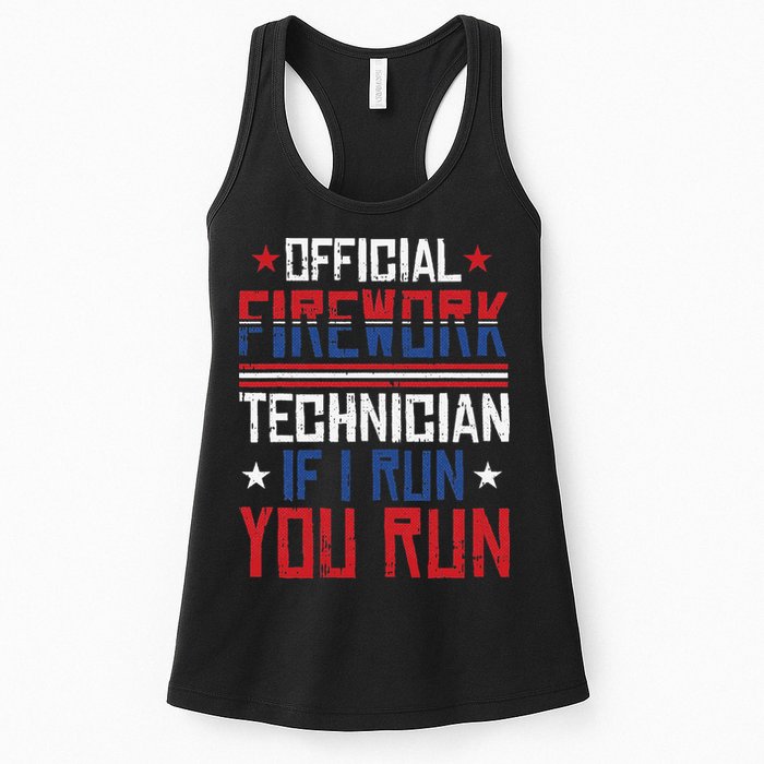 Firework Technician 4th Of July Funny USA Pyrotechnician Womens Tank Top