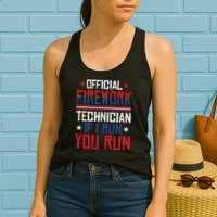 Firework Technician 4th Of July Funny USA Pyrotechnician Womens Tank Top