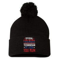 Firework Technician 4th Of July Funny USA Pyrotechnician Pom Pom 12in Knit Beanie
