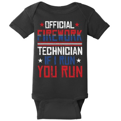 Firework Technician 4th Of July Funny USA Pyrotechnician Baby Bodysuit