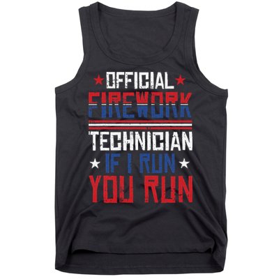 Firework Technician 4th Of July Funny USA Pyrotechnician Tank Top
