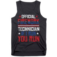 Firework Technician 4th Of July Funny USA Pyrotechnician Tank Top