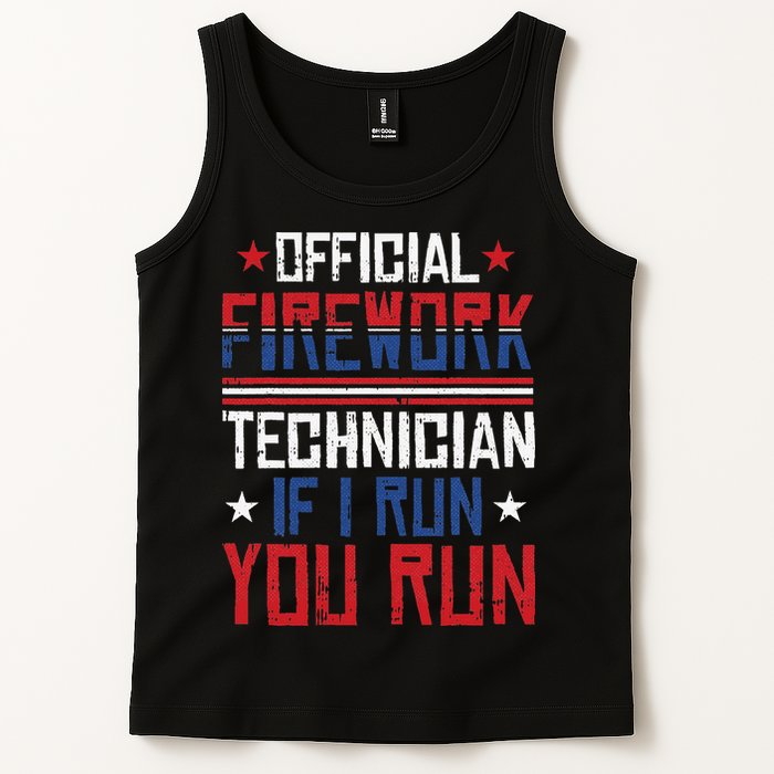 Firework Technician 4th Of July Funny USA Pyrotechnician Tank Top