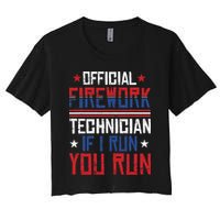 Firework Technician 4th Of July Funny USA Pyrotechnician Crop Top