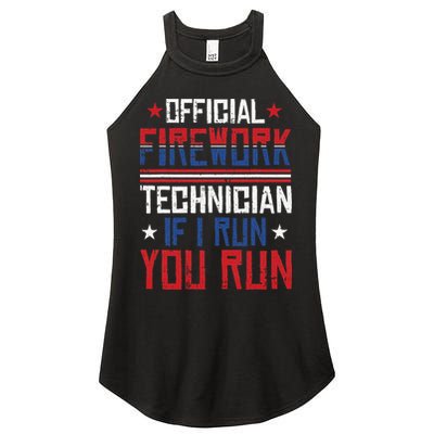 Firework Technician 4th Of July Funny USA Pyrotechnician Women's Perfect Tri Rocker Tank