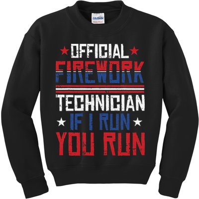 Firework Technician 4th Of July Funny USA Pyrotechnician Kids Sweatshirt