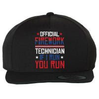 Firework Technician 4th Of July Funny USA Pyrotechnician Wool Snapback Cap
