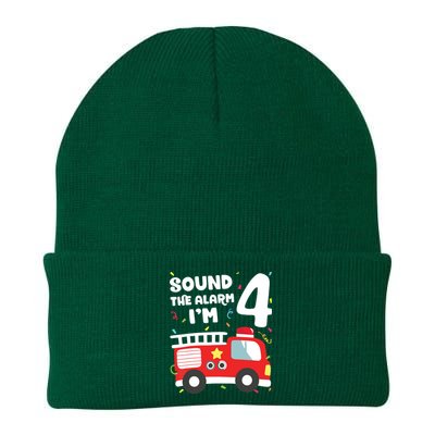 Fire Truck 4th Birthday Boy Firefighter 4 Year Old Knit Cap Winter Beanie