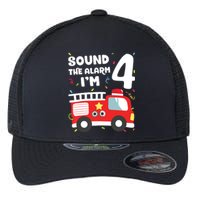 Fire Truck 4th Birthday Boy Firefighter 4 Year Old Flexfit Unipanel Trucker Cap